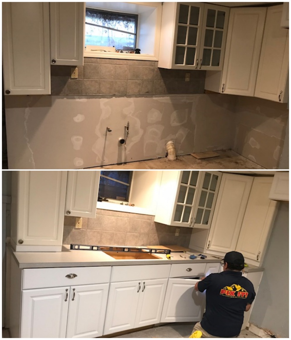 Replacing Kitchen Cabinets Handyman Job Fix It Metro West MA 